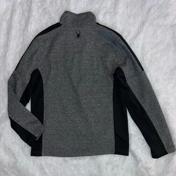 Spyder Quarter Zip Gray With Black Detail Size Large 1/4 Zip - Picture 4 of 4